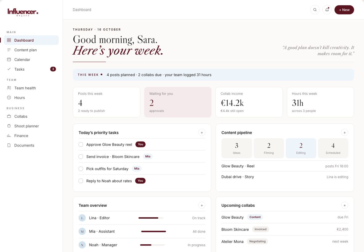 Blurred preview of the Influencer Beyond app